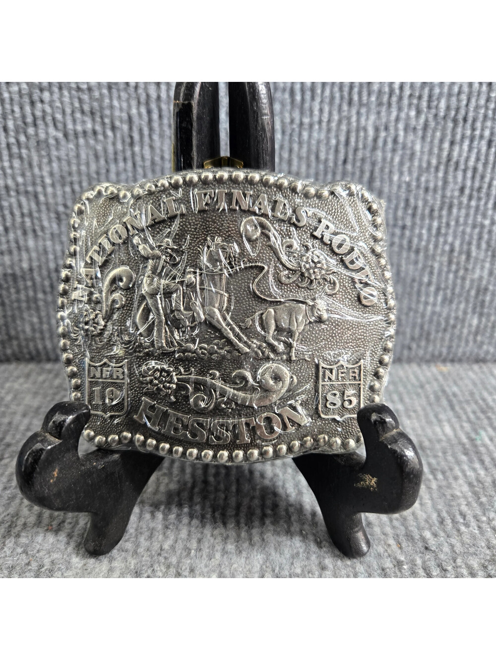 Heston 1985 NFR Anthony Farias Rodeo Collectors Belt Buckle New Sealed